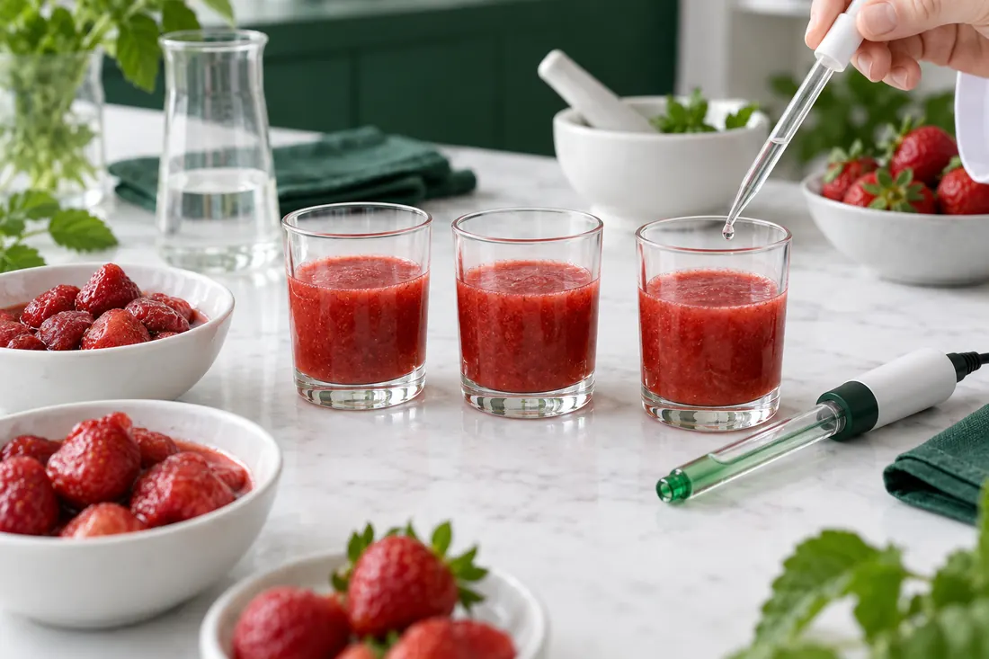 Fruit beverage formula samples with acid addition tools Fruit beverage formula samples with acid addition tools