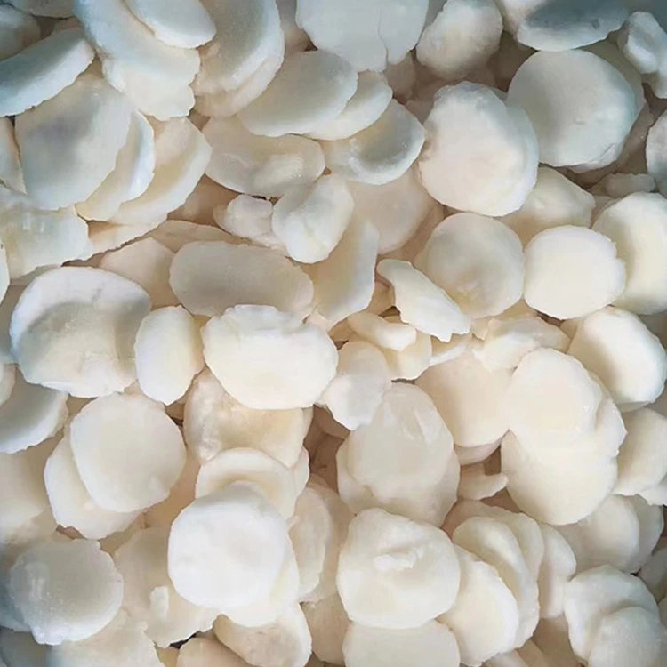 Frozen whole and sliced water chestnuts showing mixed piece forms