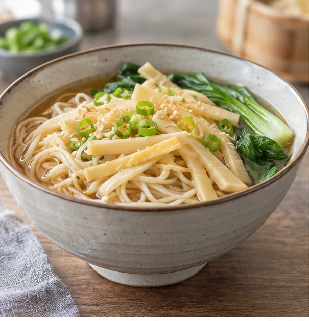 Bamboo shoot noodle bowls application illustration for Frozen Bamboo Shoot