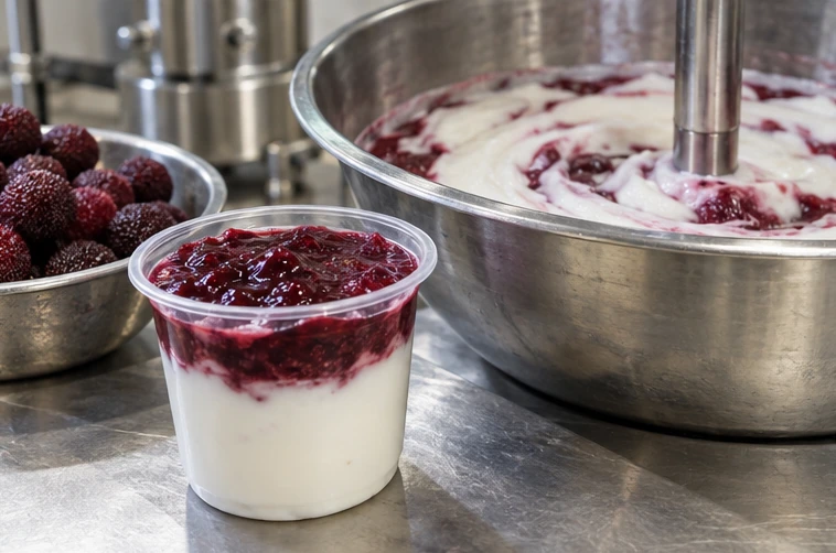 Dairy fruit preparations application illustration for Frozen Bayberry