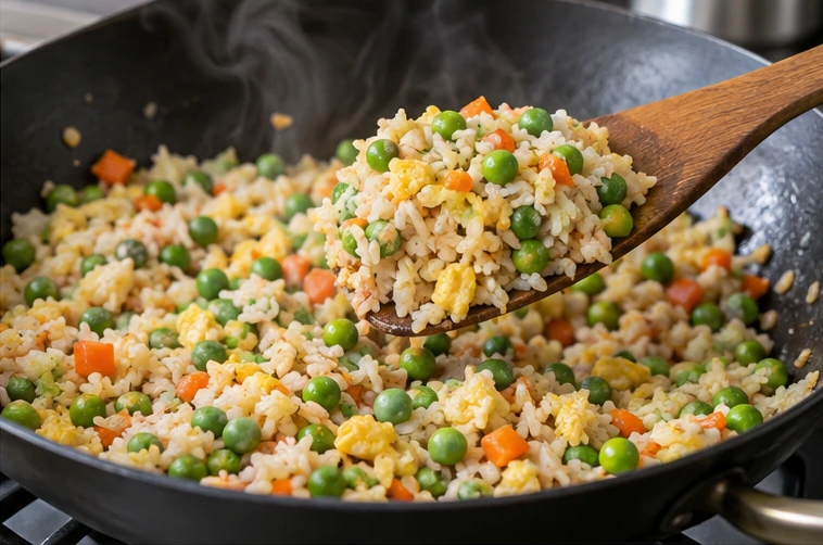 Fried rice pea dosing application illustration for Frozen Green Pea