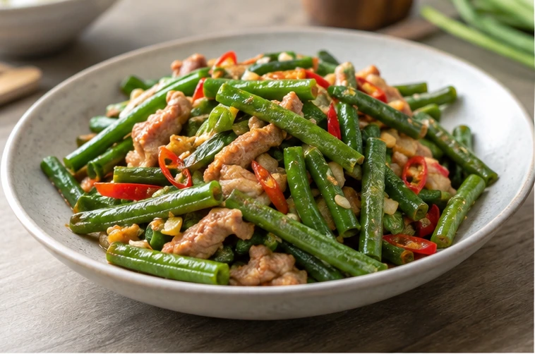 Yardlong bean stir-fry application illustration for Frozen Long Bean