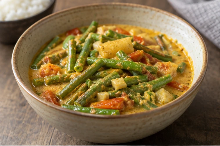 Cowpea curry meals application illustration for Frozen Long Bean