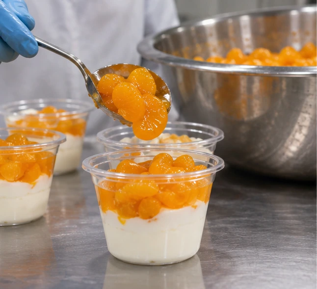 Dairy fruit preparations application illustration for Frozen Mandarin Orange