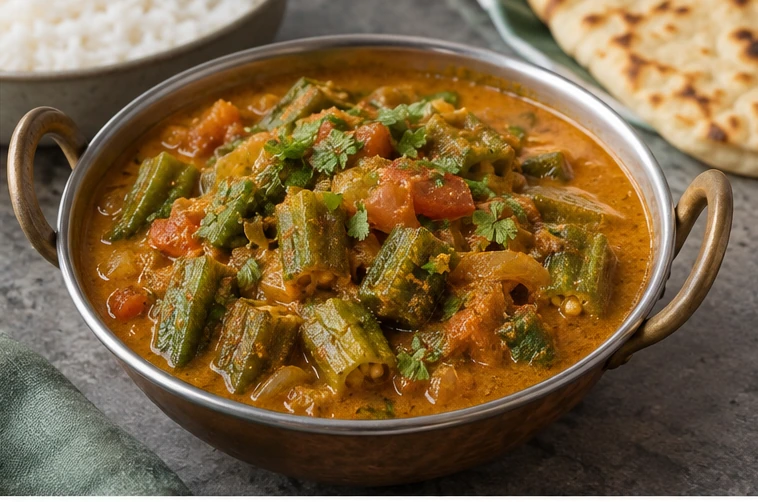 Okra curry ready meals application illustration for Frozen Okra