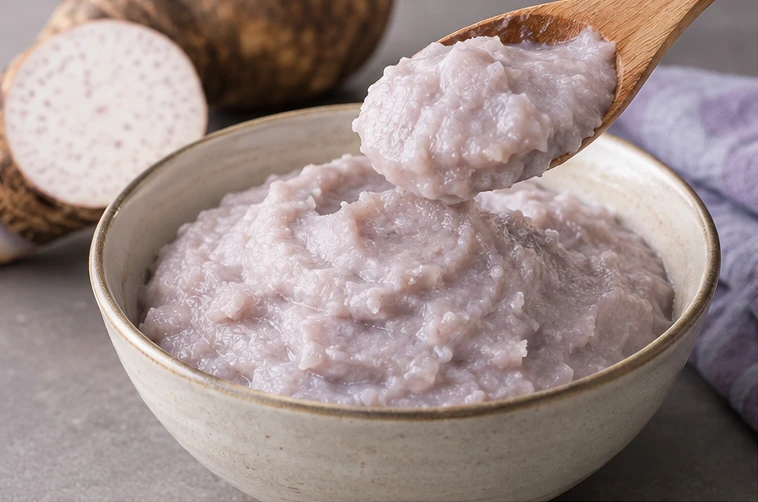 Taro dessert paste application illustration for Frozen Taro