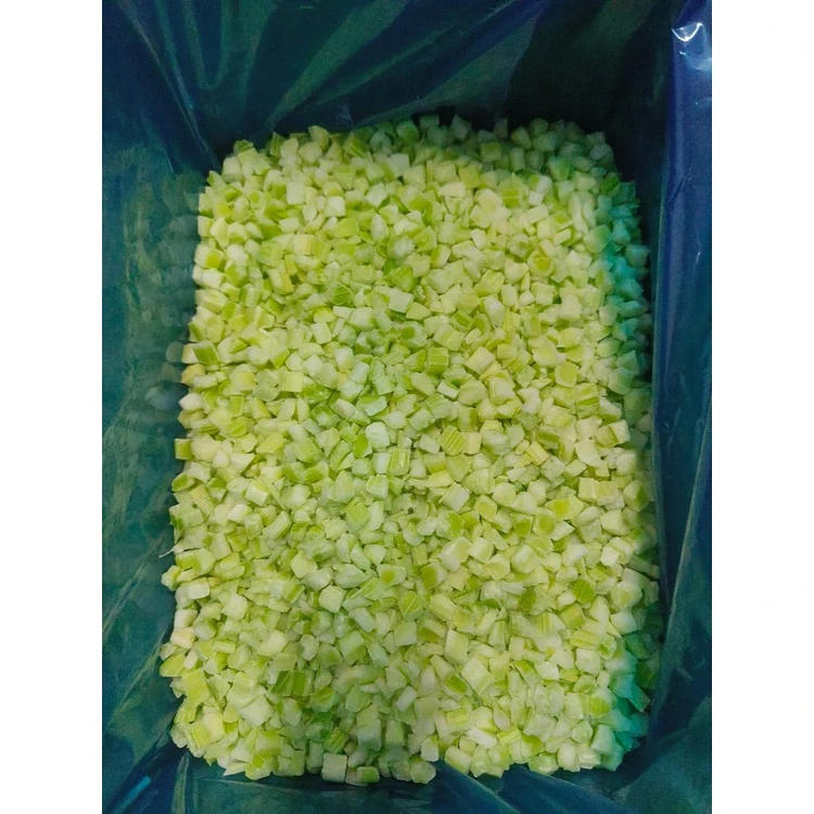 Close view of diced frozen celery