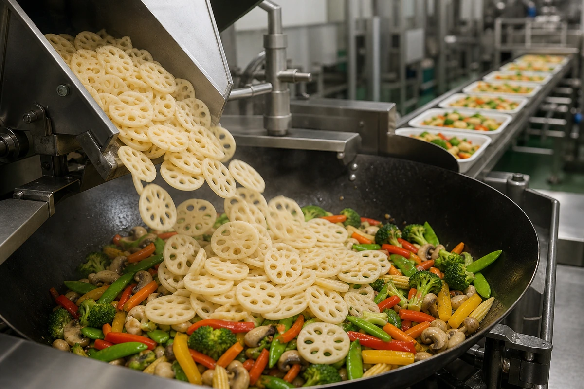 lotus-cooking-lotus-root-in-a-stir-fried-meal lotus-cooking-lotus-root-in-a-stir-fried-meal