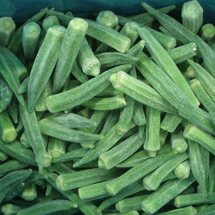 Frozen whole okra pods
