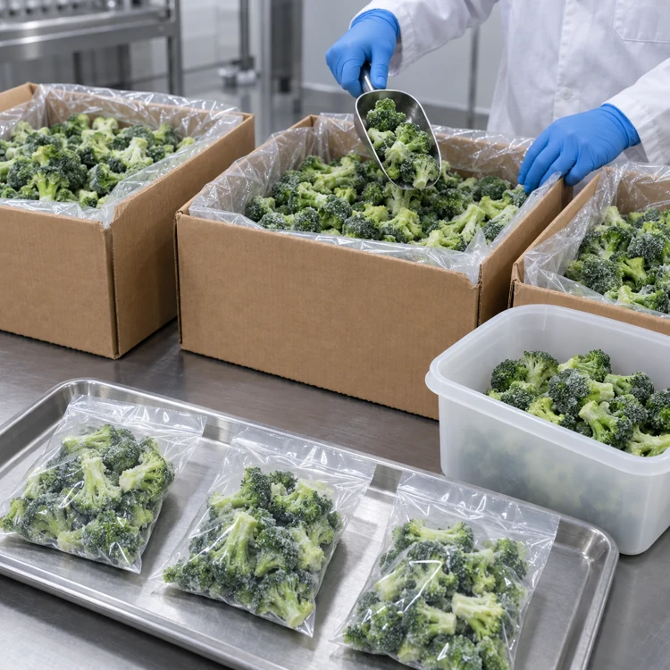 Broccoli increments collected from several cartons of the same product lot