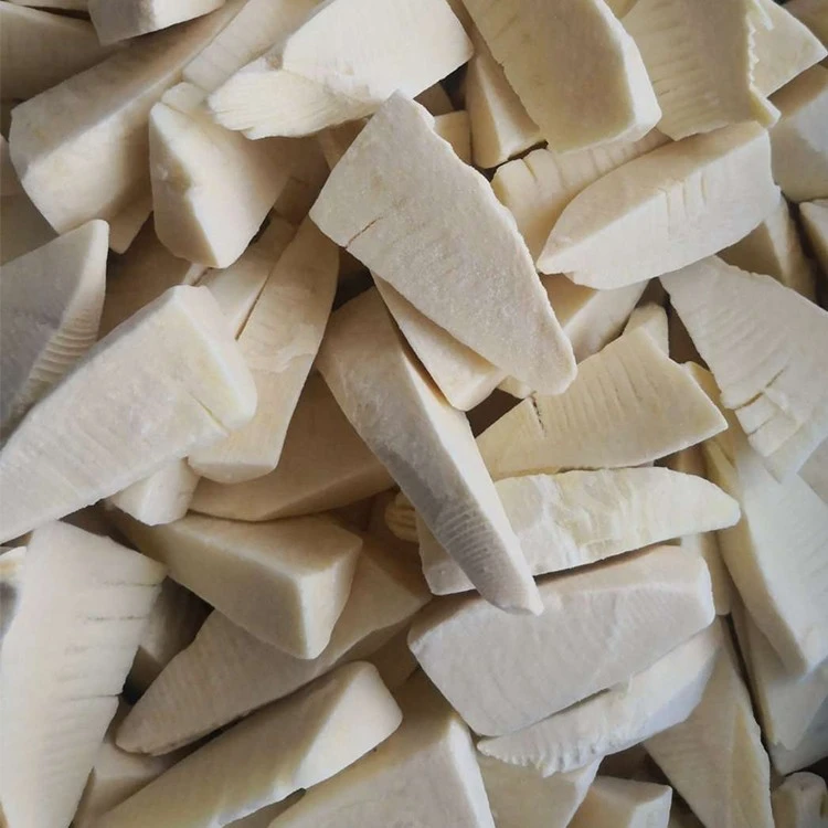 Bamboo shoot slices with visible longitudinal fibers