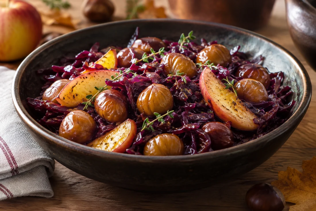 whole-chestnuts-with-braised-cabbage whole-chestnuts-with-braised-cabbage